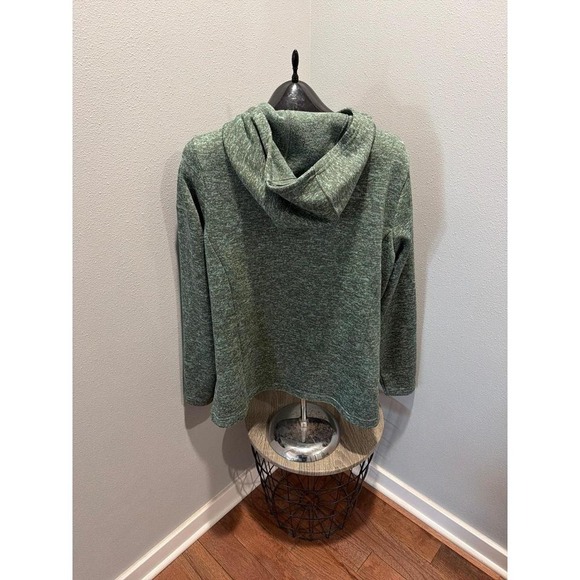 COLUMBIA 1/4 BUTTON HOODED FLEECE DARLING DAYS HOODIE XL Green - Picture 4 of 4